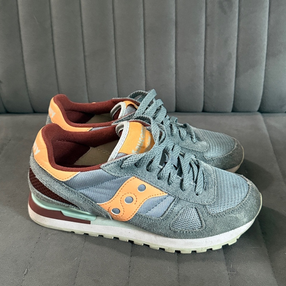 Gray and Orange Saucony Sneakers